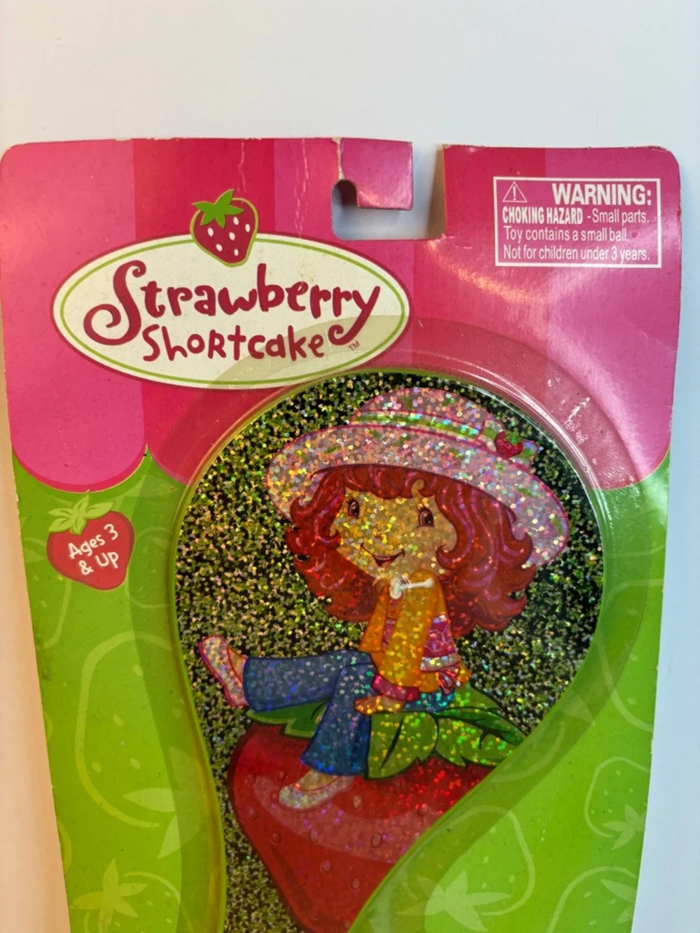 Vintage‎ 2007 Strawberry Shortcake Sparkly Paddle Ball Set by Kelly Toy